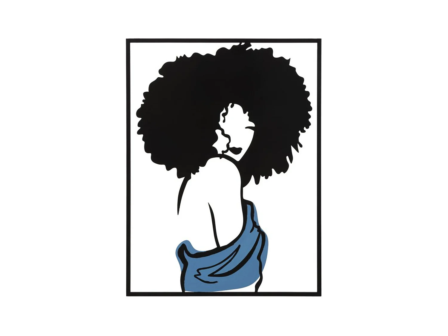 Metalowa Dekoracja 3D Afro, Wielokolorowy, 60x1,3x80 cm, Epikasa