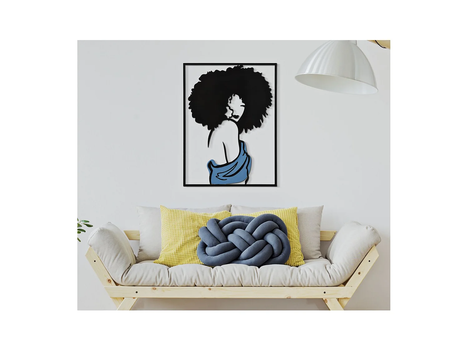 Metalowa Dekoracja 3D Afro, Wielokolorowy, 60x1,3x80 cm, Epikasa