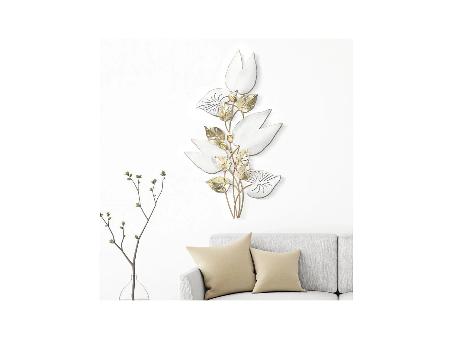 Décoration 3D en Métal Fleurs 32, Multicouleur, 52,7x5,7x90,8 cm, Seven Design