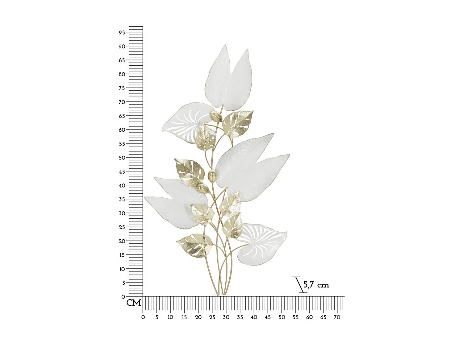 Décoration 3D en Métal Fleurs 32, Multicouleur, 52,7x5,7x90,8 cm, Seven Design