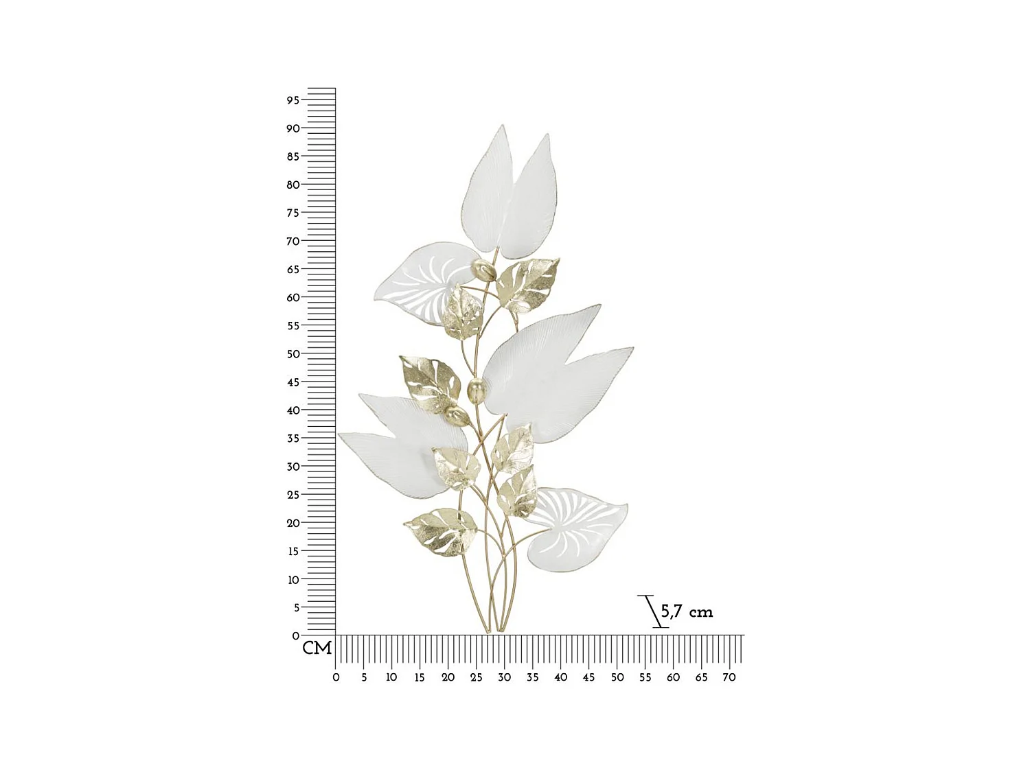 Decoração de Metal 3D Flores 32, Multicolorido, 52,7x5,7x90,8 cm, Epikasa