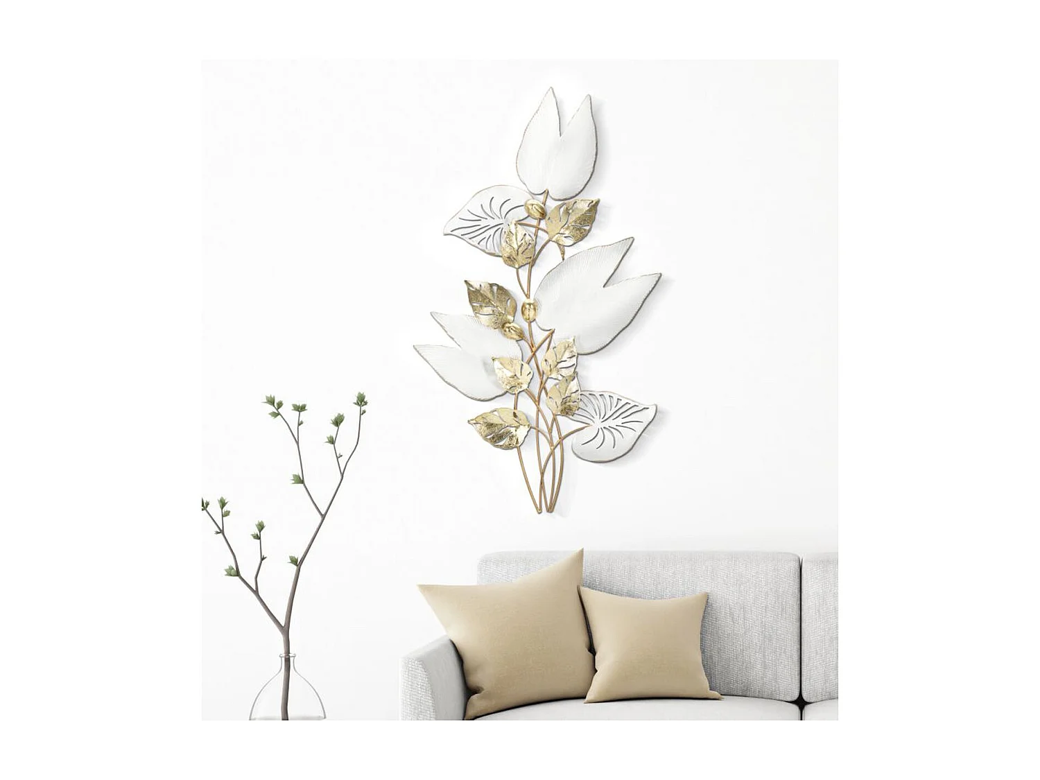 Metalowa Dekoracja 3D Kwiaty 32, Wielokolorowy, 52,7x5,7x90,8 cm, Seven Design