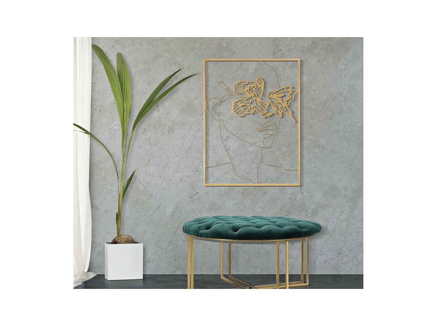 Metalen Decoratie MF31, Goud, 60x1x80 cm, Epikasa