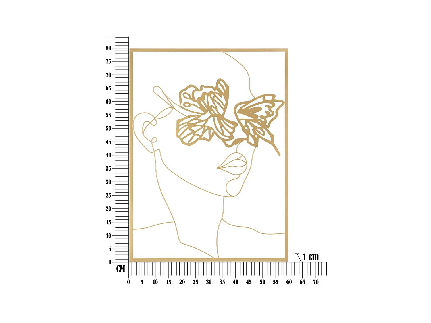 Metalen Decoratie MF31, Goud, 60x1x80 cm, Epikasa