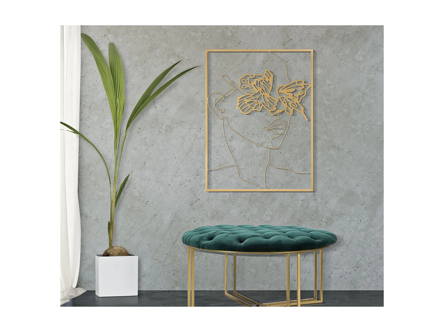 Décoration en Métal MF31, Or, 60x1x80 cm, Seven Design