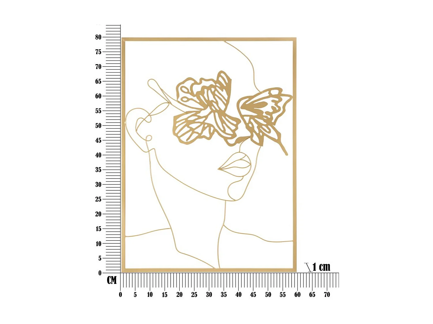 Décoration en Métal MF31, Or, 60x1x80 cm, Seven Design