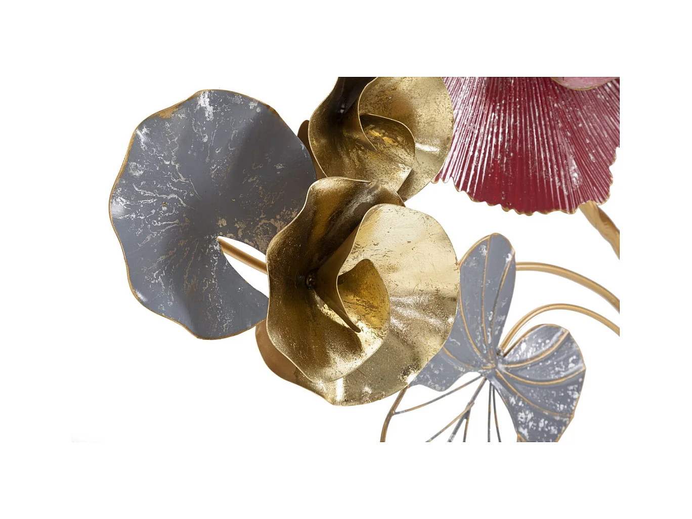 3D Metalen Decoratie Bloemen 10, Veelkleurig, 61,6x9,5x111,8 cm, Epikasa