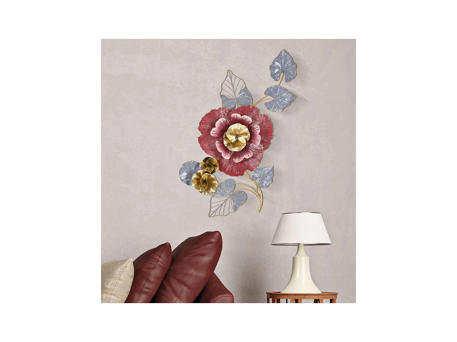 3D Metalen Decoratie Bloemen 10, Veelkleurig, 61,6x9,5x111,8 cm, Epikasa