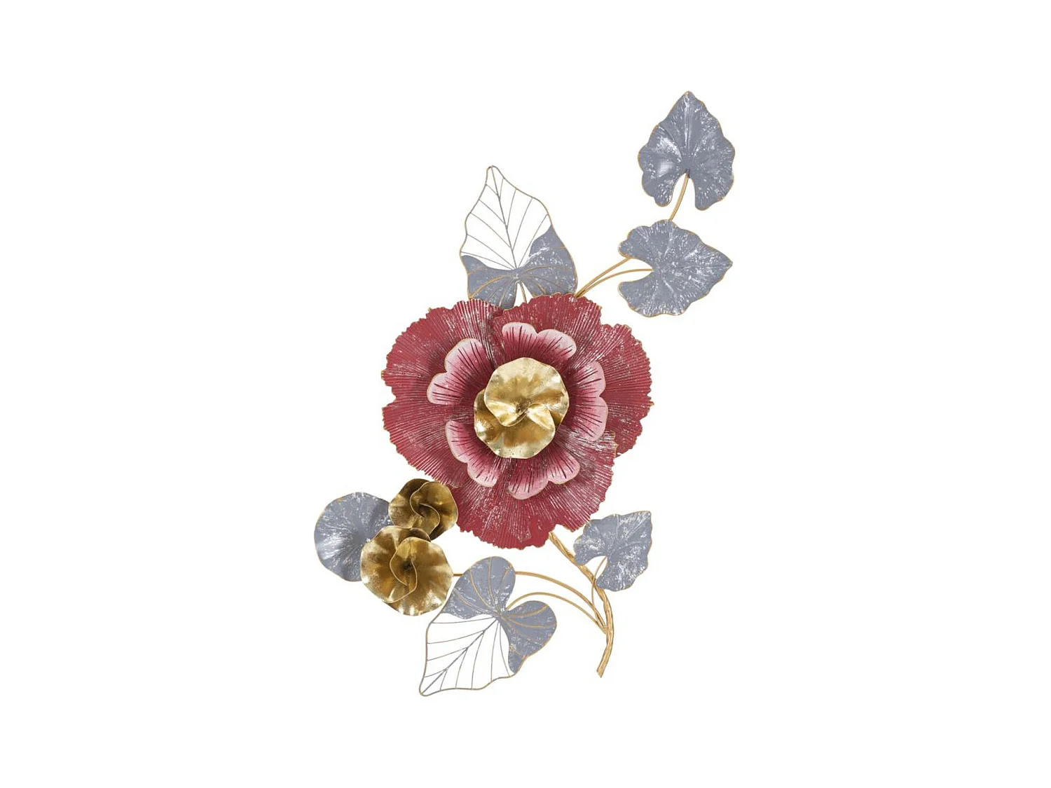 Décoration 3D en Métal Fleurs 10, Multicouleur, 61,6x9,5x111,8 cm, Epikasa