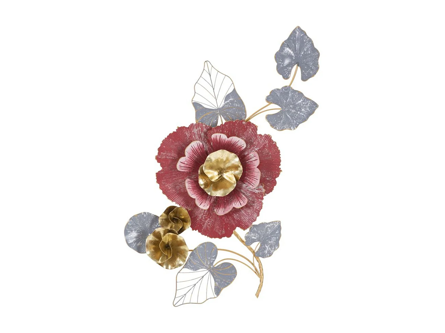 Decoração de Metal 3D Flores 10, Multicolorido, 61,6x9,5x111,8 cm, Seven Design