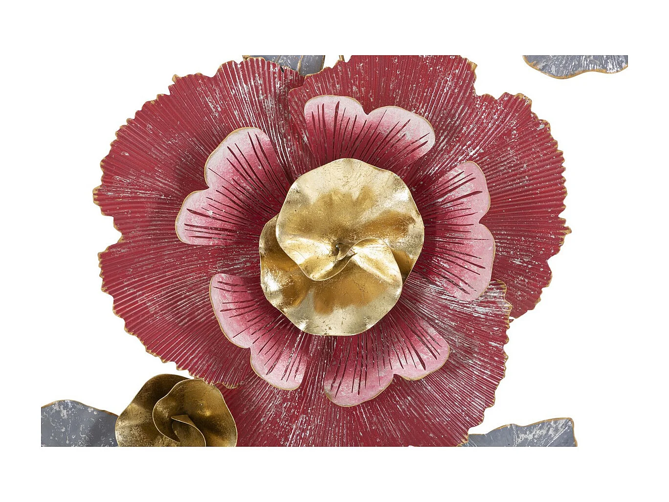 Decoração de Metal 3D Flores 10, Multicolorido, 61,6x9,5x111,8 cm, Seven Design