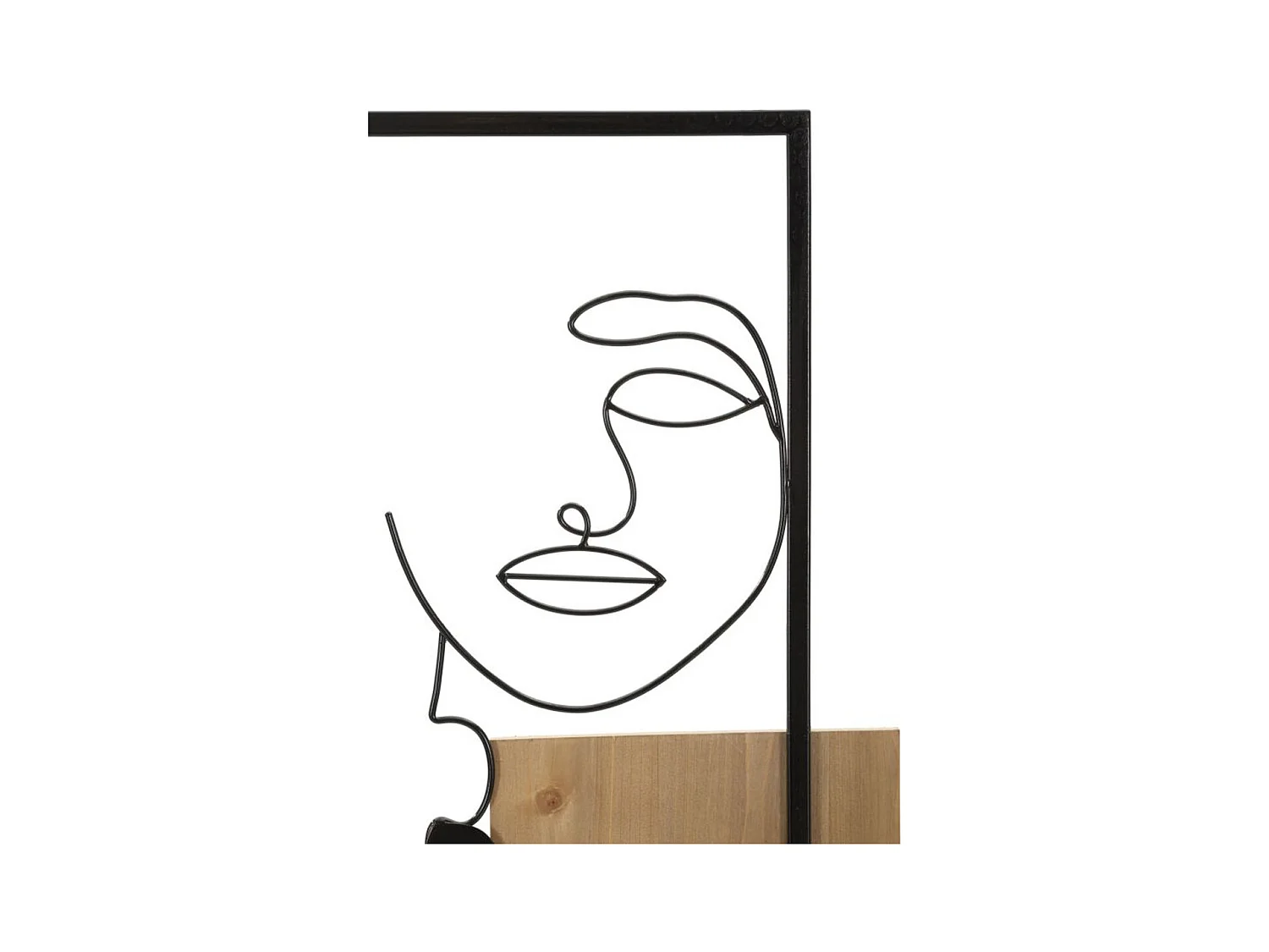 Decoração em Metal e Madeira Faces, Castanho, 63x2x90 cm, Epikasa