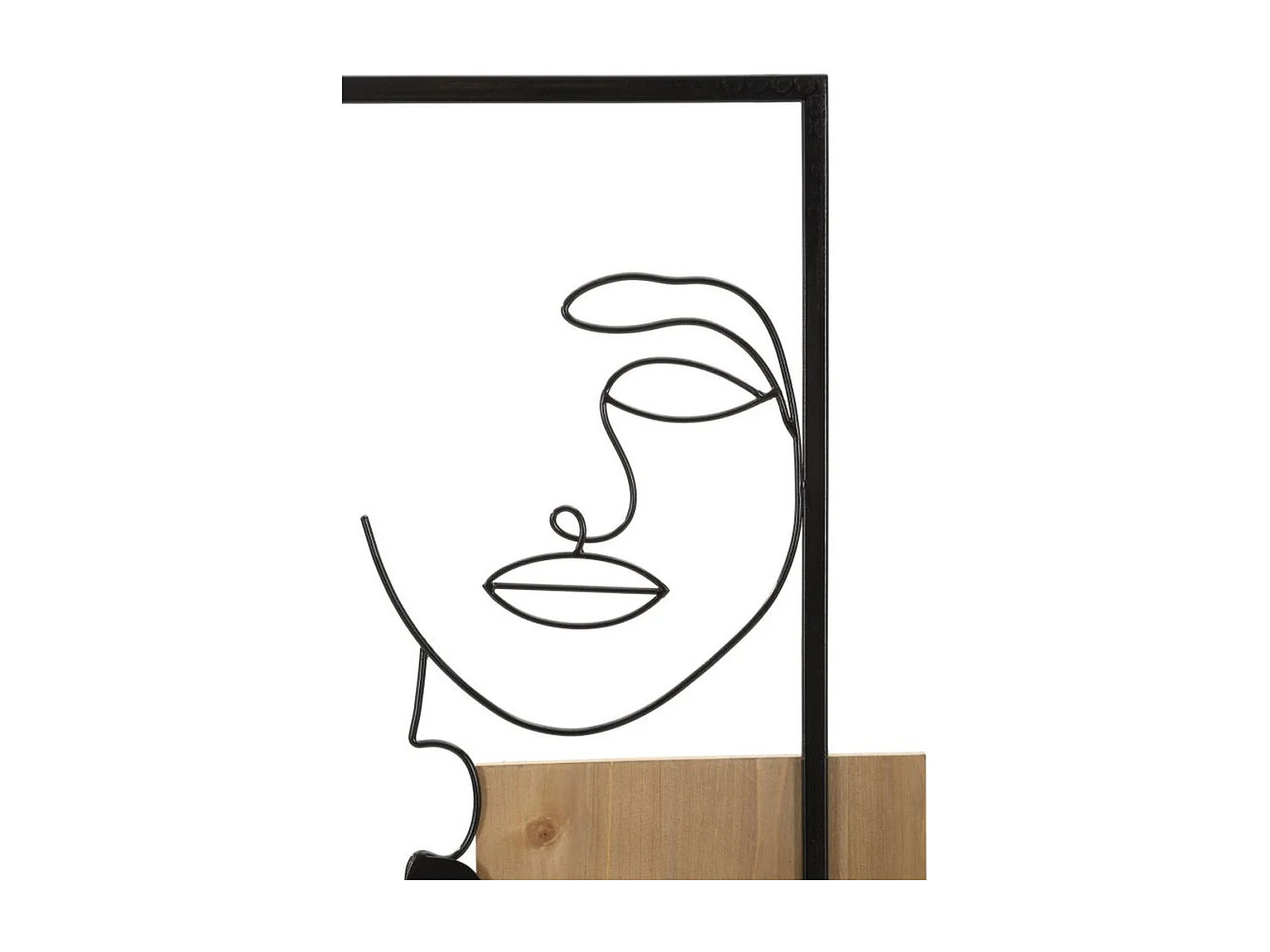 Décoration en Métal et Bois Visages, Marron, 63x2x90 cm, Seven Design