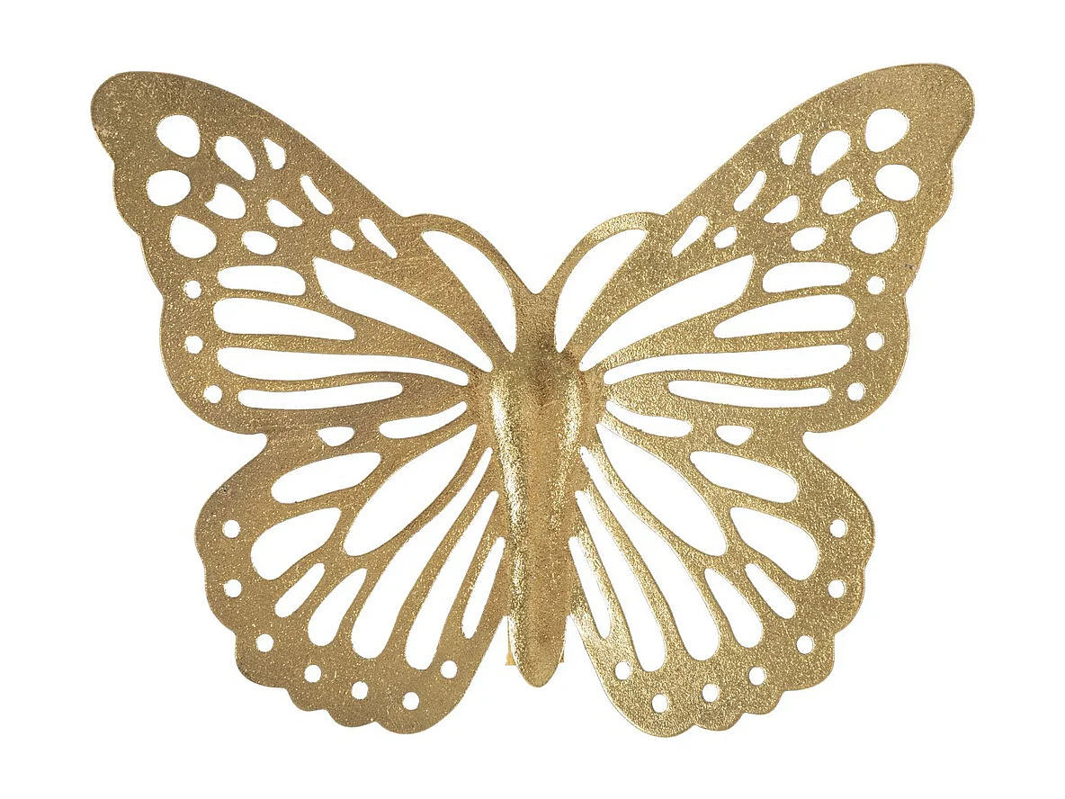 Décoration 3D en Métal Papillon 16, Or, 35x2x29 cm, Seven Design