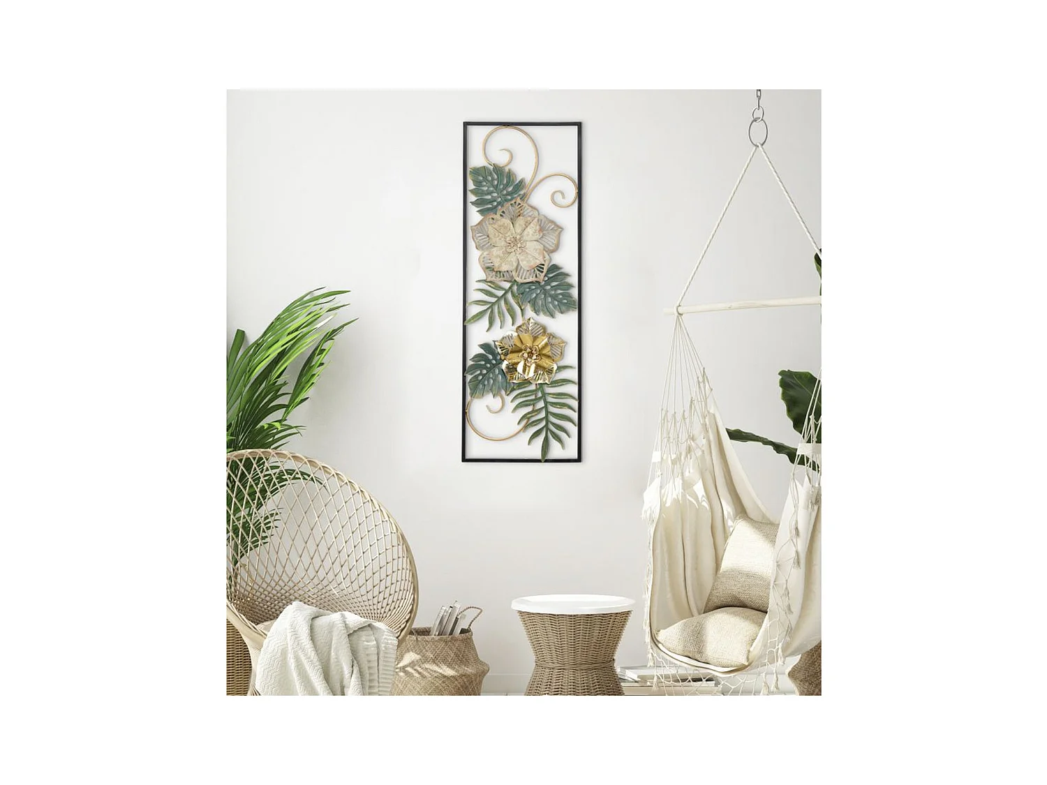 Décoration 3D en Métal Feuille 42, Multicouleur, 31x4x90 cm, Epikasa