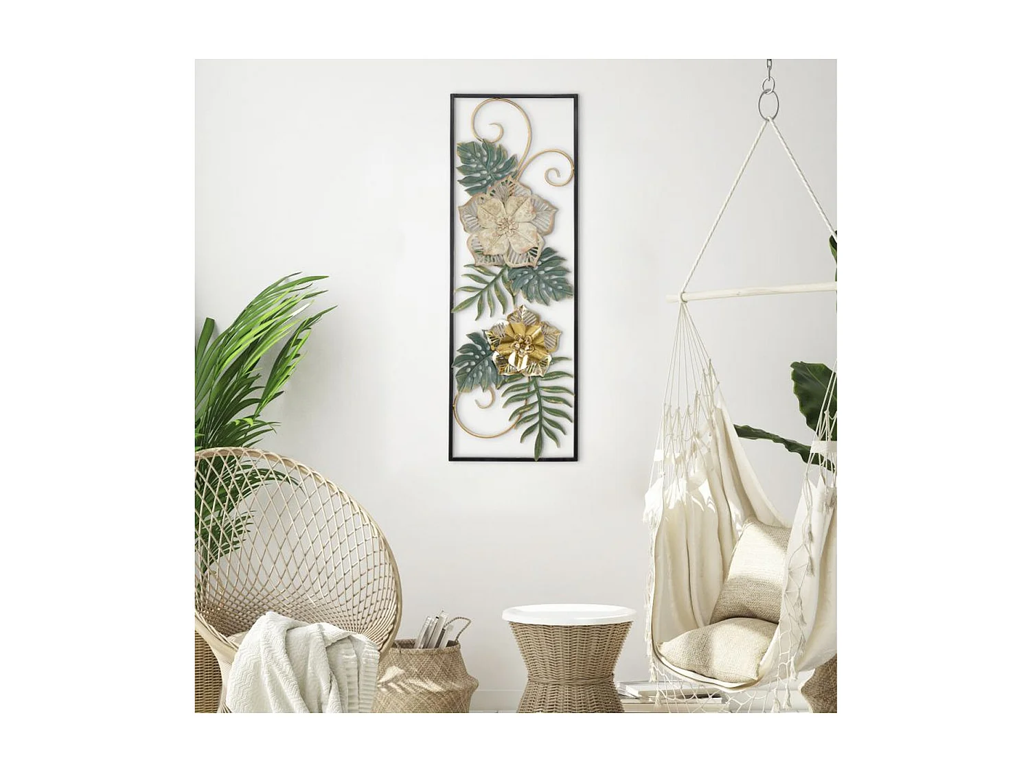 Metalowa Dekoracja 3D Liść 42, Wielokolorowy, 31x4x90 cm, Seven Design