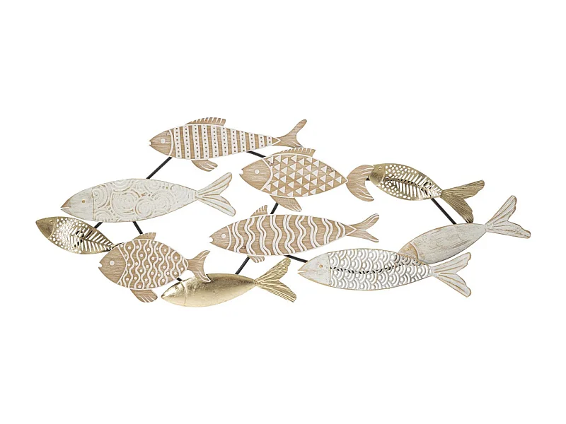 Metalowa Dekoracja 3D Ryba 4, Wielokolorowy, 118x5,7x46,4 cm, Epikasa