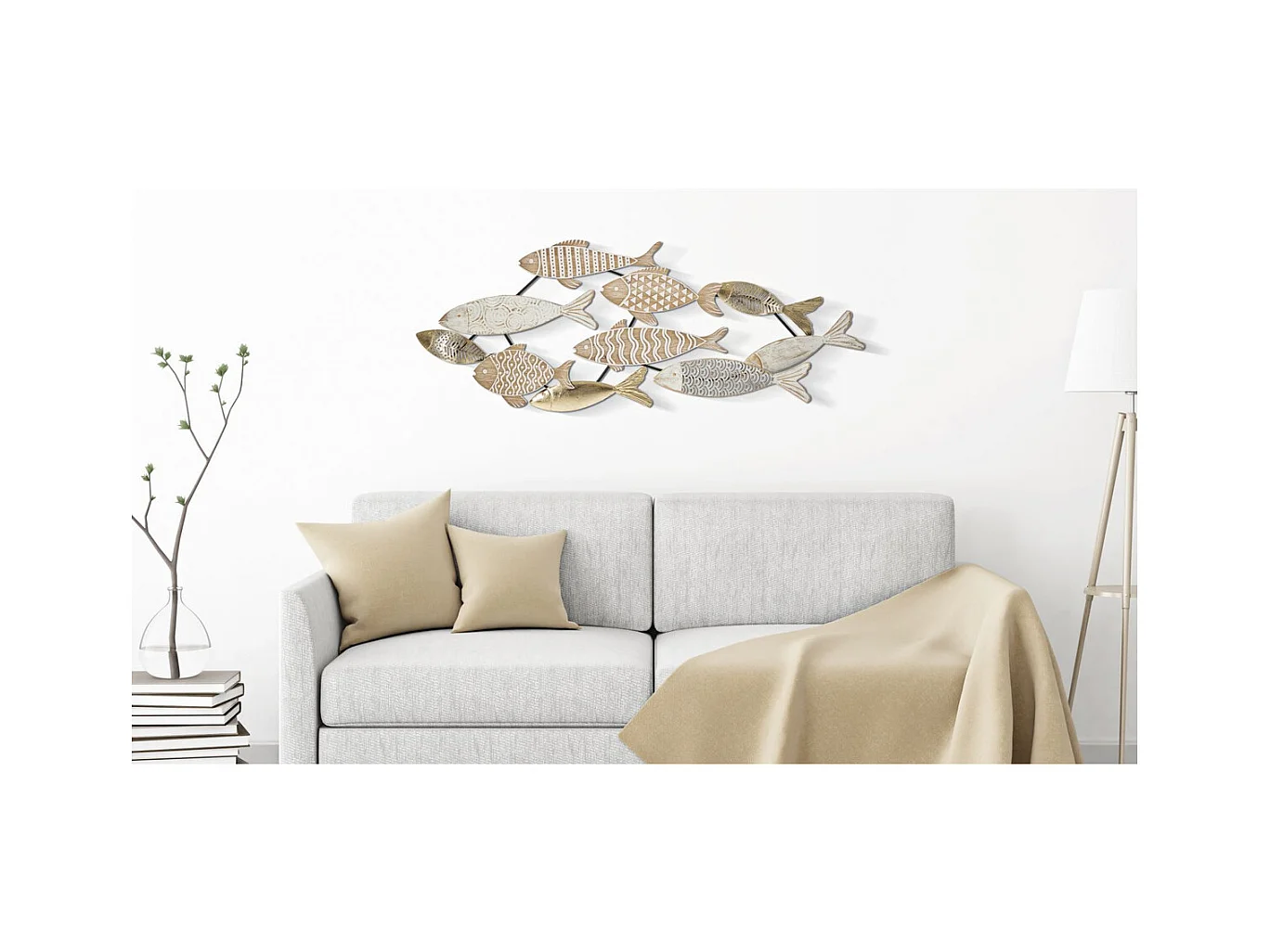 3D Metalen Decoratie Vis 4, Veelkleurig, 118x5,7x46,4 cm, Epikasa