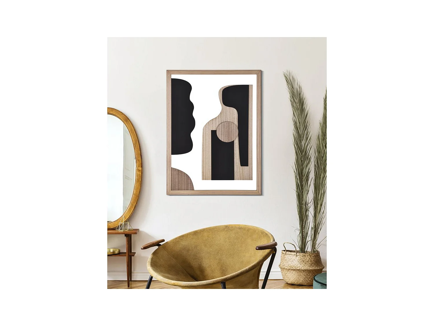 Dekoracja z Metalu i Drewna Geometryczny 6, Wielokolorowy, 60x2x80 cm, Epikasa