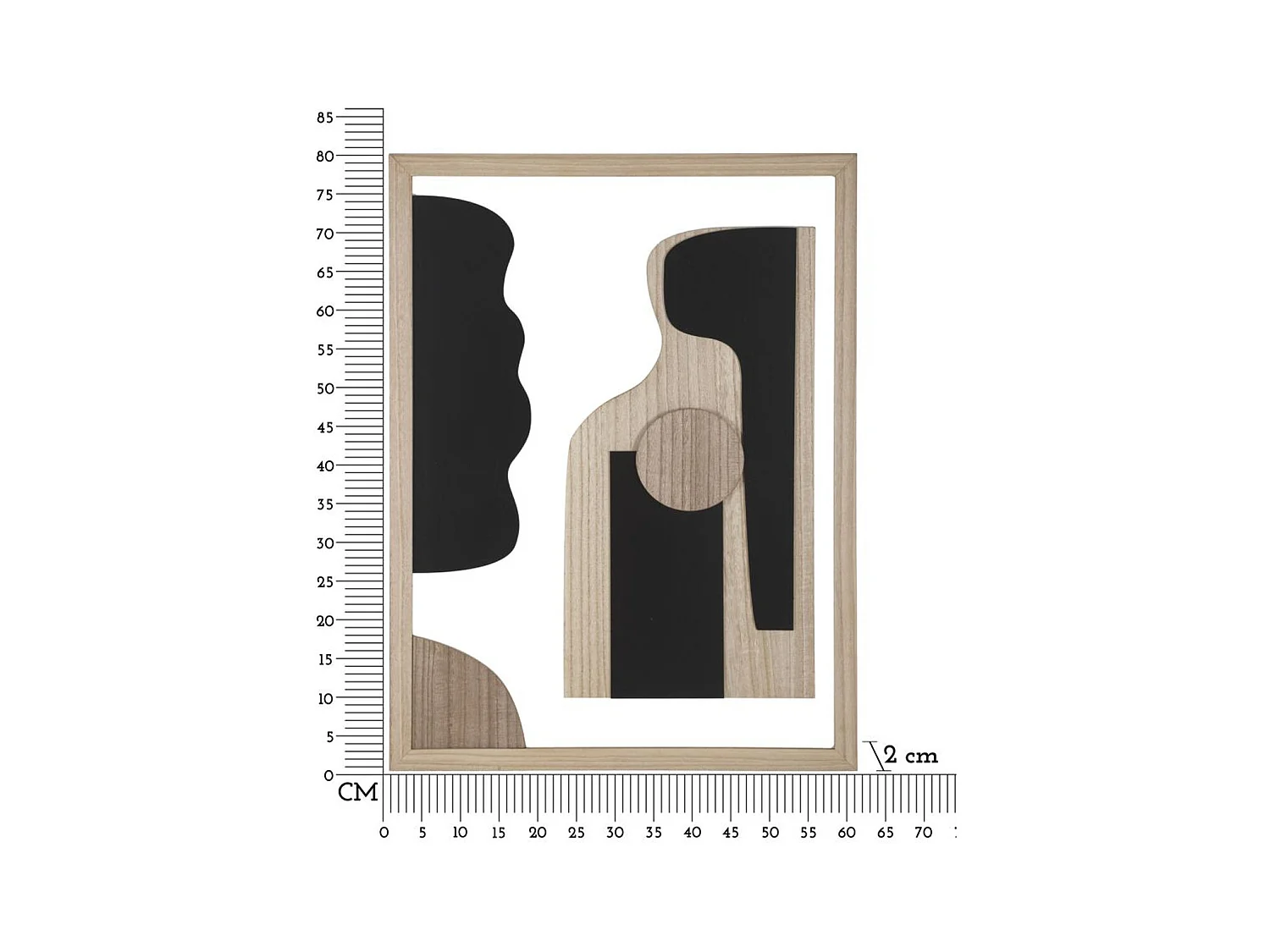 Dekoracja z Metalu i Drewna Geometryczny 6, Wielokolorowy, 60x2x80 cm, Epikasa