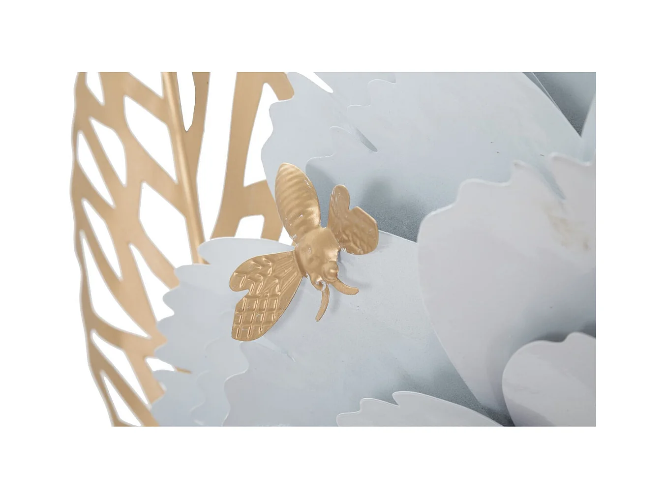 Decorazione in Metallo 3D Fiori 2, Bianco, 158x9x60 cm, Epikasa