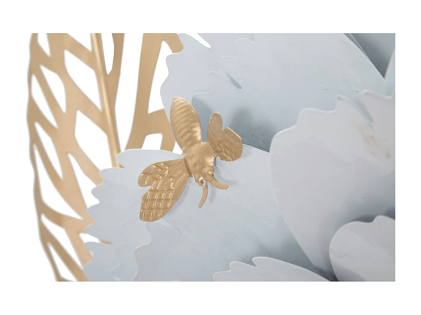 Décoration 3D en Métal Fleurs 2, Blanc, 158x9x60 cm, Epikasa