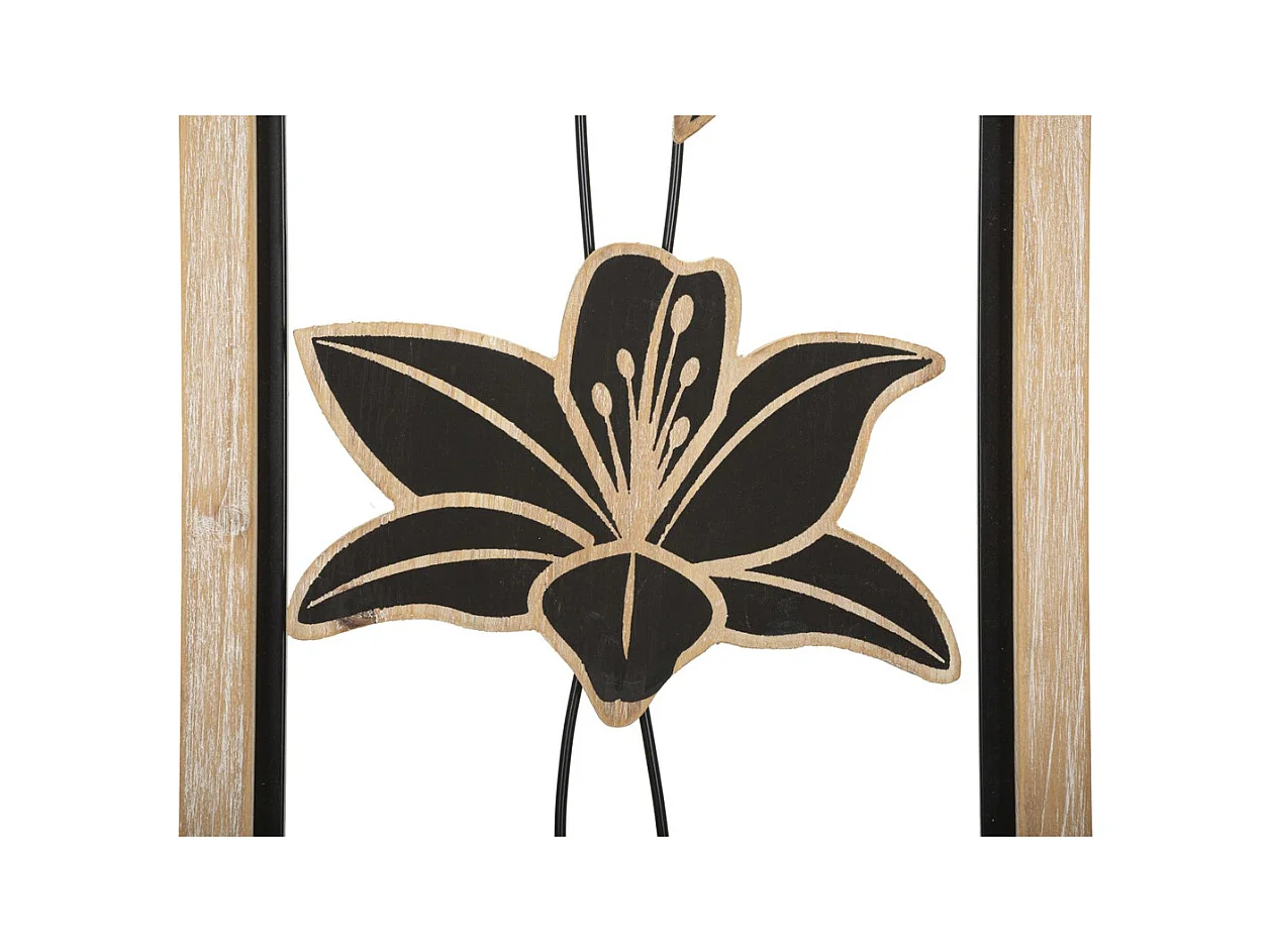 Metalowa Dekoracja 3D Kwiaty 48, Brązowy, 26x2,5x60 cm, Epikasa