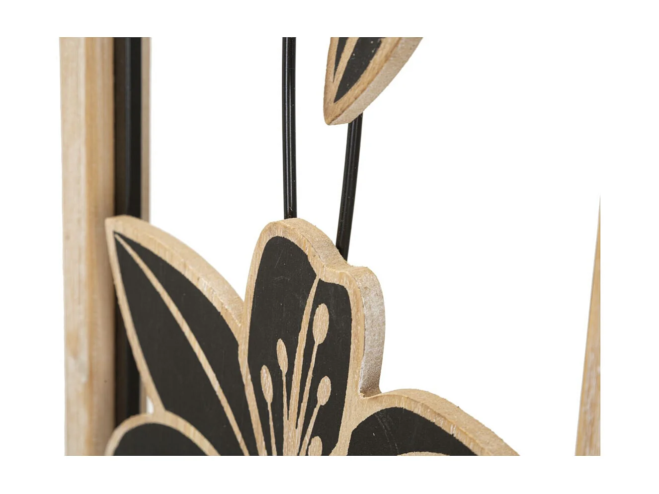 Décoration 3D en Métal Fleurs 48, Marron, 26x2,5x60 cm, Seven Design