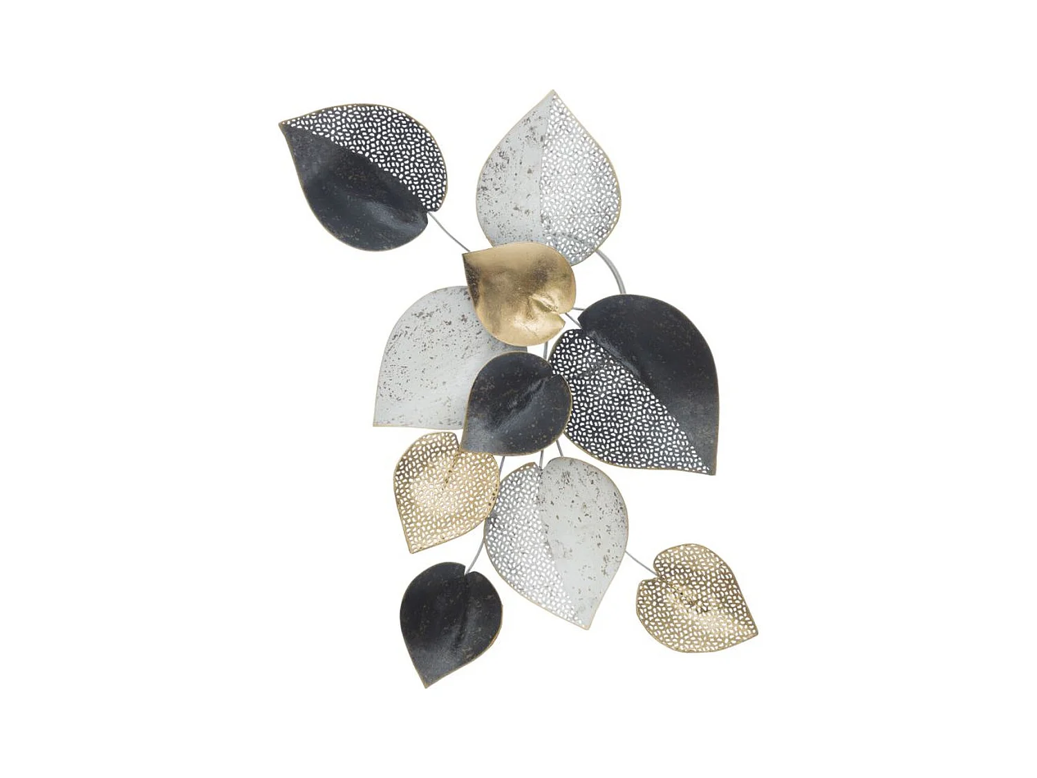 Décoration 3D en Métal Feuille 10, Multicouleur, 62,5x5,5x40 cm, Seven Design