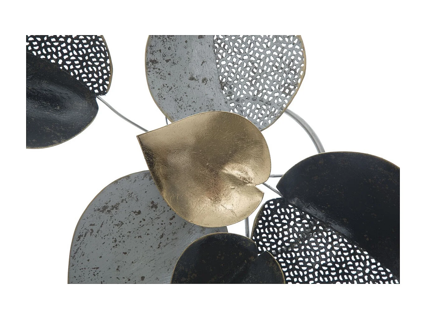 Metalowa Dekoracja 3D Liść 10, Wielokolorowy, 62,5x5,5x40 cm, Seven Design