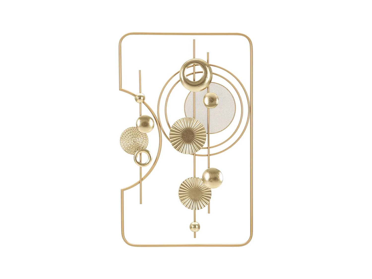 3D Metalen Decoratie Geometrisch 3, Veelkleurig, 49,5x3,8x80 cm, Epikasa