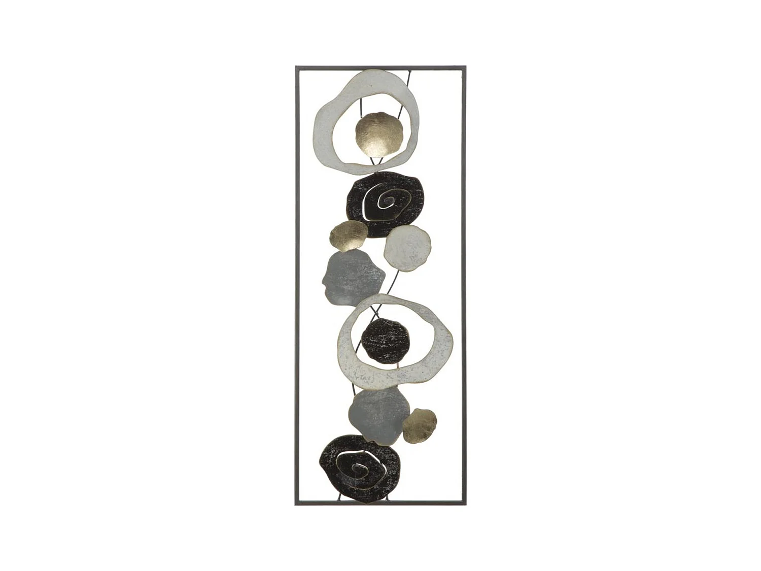 Décoration 3D en Métal Cercles 15, Multicouleur, 28,5x3x74 cm, Epikasa