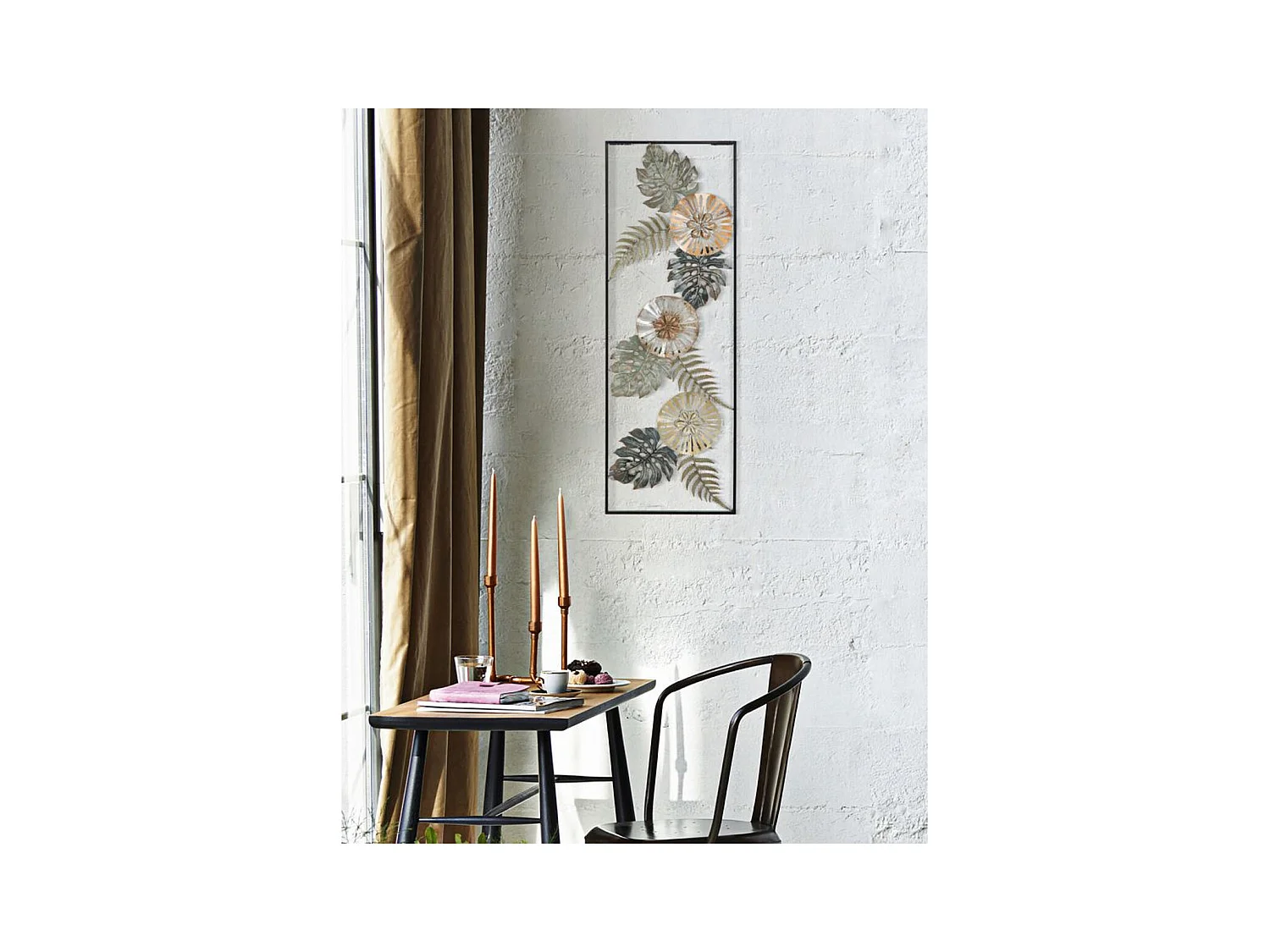 3D Metalen Decoratie Blad 41, Veelkleurig, 30,5x3x88,5 cm, Epikasa