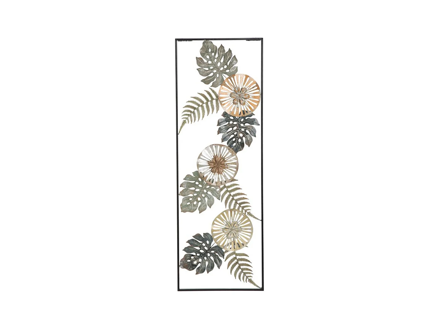 Décoration 3D en Métal Feuille 41, Multicouleur, 30,5x3x88,5 cm, Epikasa