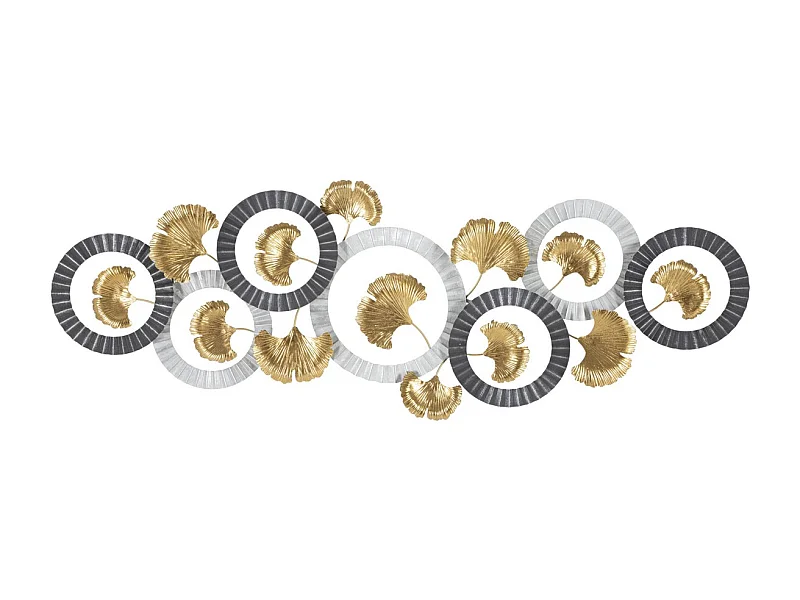 Décoration 3D en Métal Cercles 9, Multicouleur, 127,5x4x44,5 cm, Epikasa