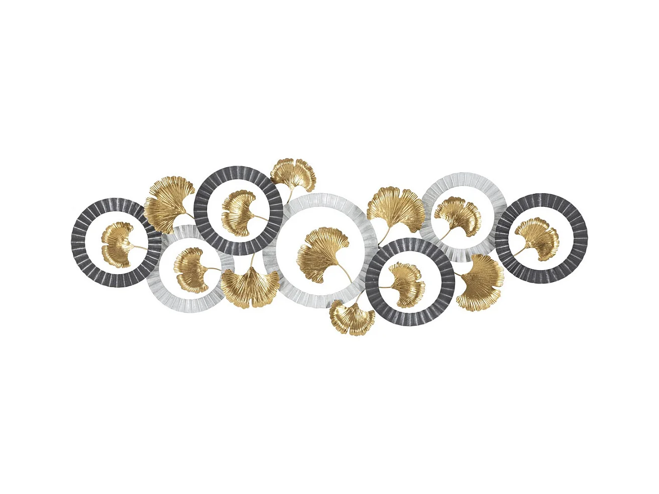 Decoração de Metal 3D Círculos 9, Multicolorido, 127,5x4x44,5 cm, Epikasa