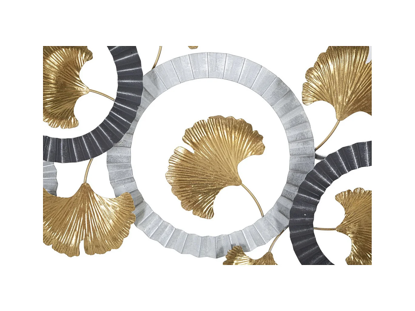 Decoração de Metal 3D Círculos 9, Multicolorido, 127,5x4x44,5 cm, Epikasa