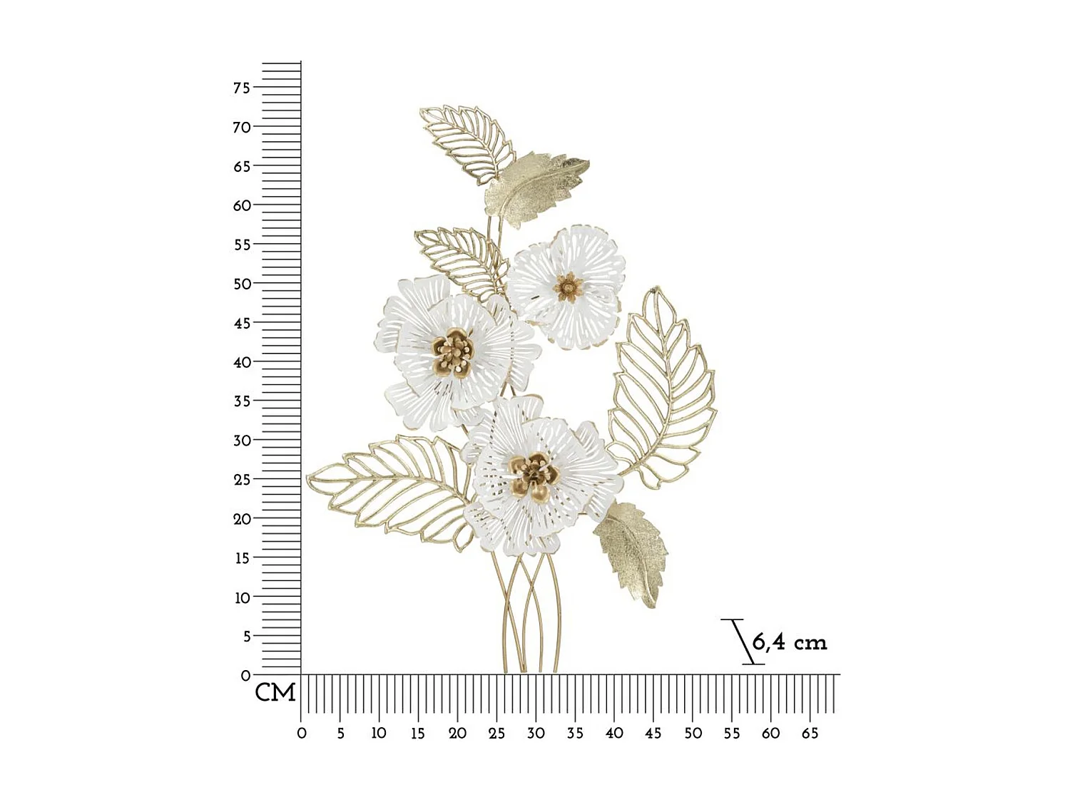 Décoration 3D en Métal Fleurs 33, Multicouleur, 54x6,4x73,7 cm, Seven Design