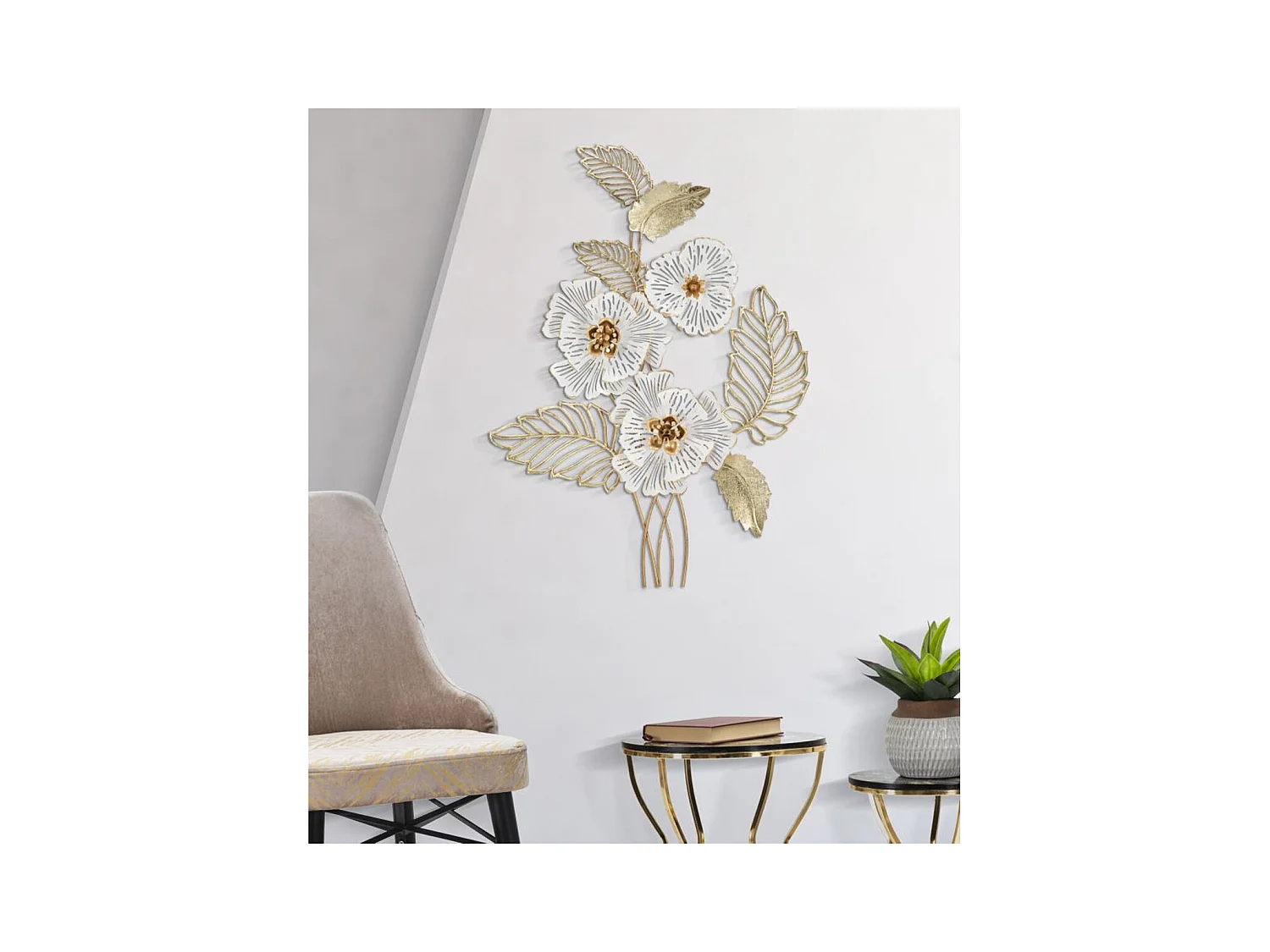 3D Metalen Decoratie Bloemen 33, Veelkleurig, 54x6,4x73,7 cm, Epikasa