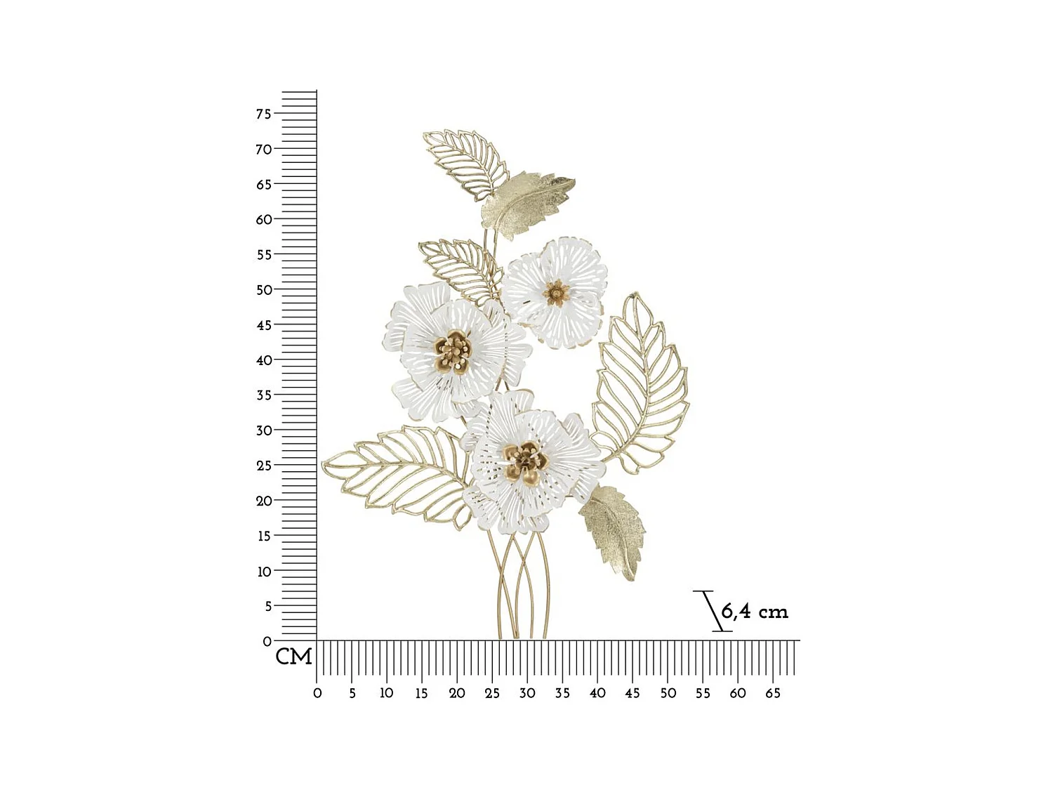 3D Metalen Decoratie Bloemen 33, Veelkleurig, 54x6,4x73,7 cm, Epikasa