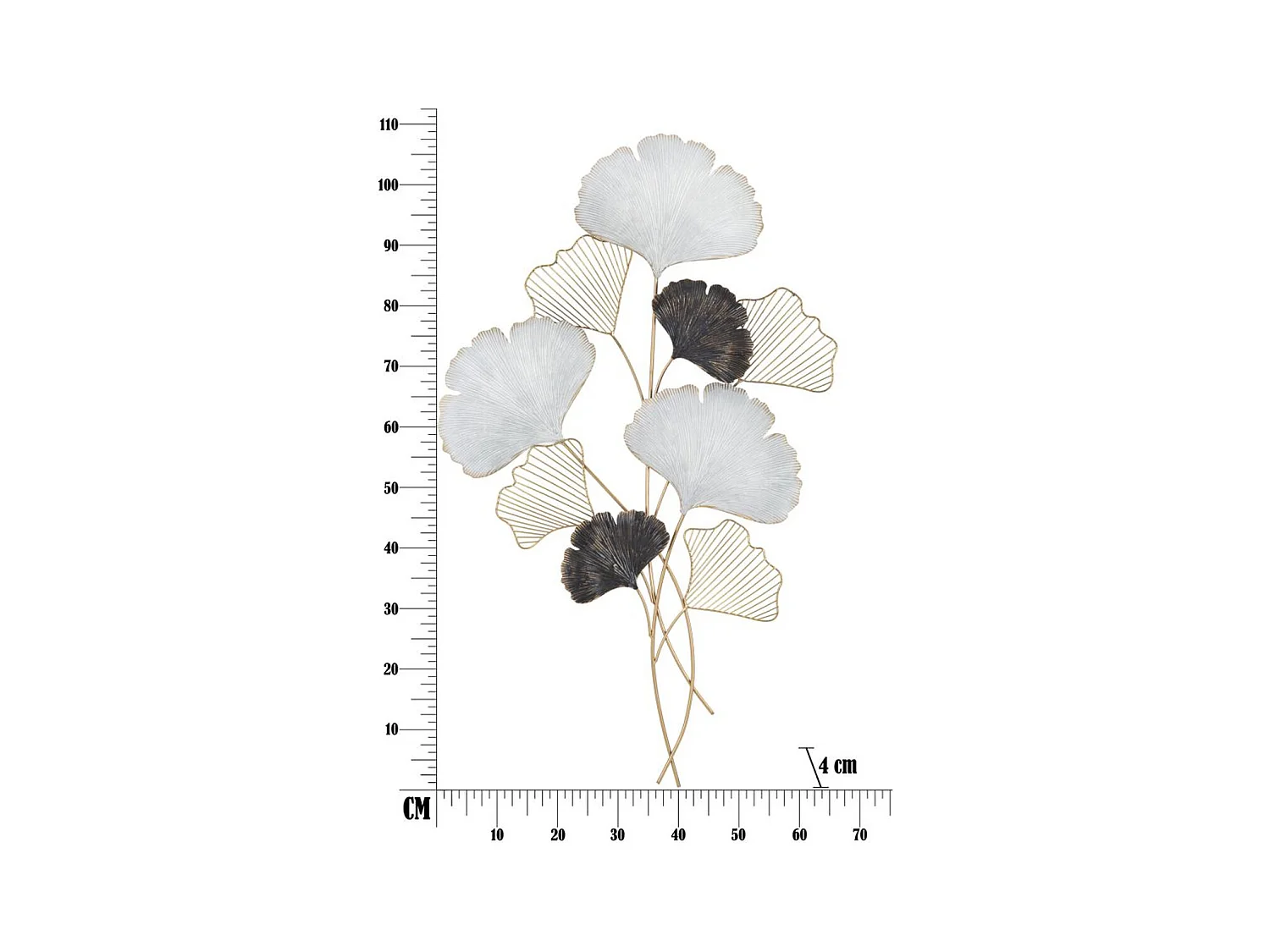 3D Metalen Decoratie Blad 29, Veelkleurig, 66x4x109 cm, Epikasa