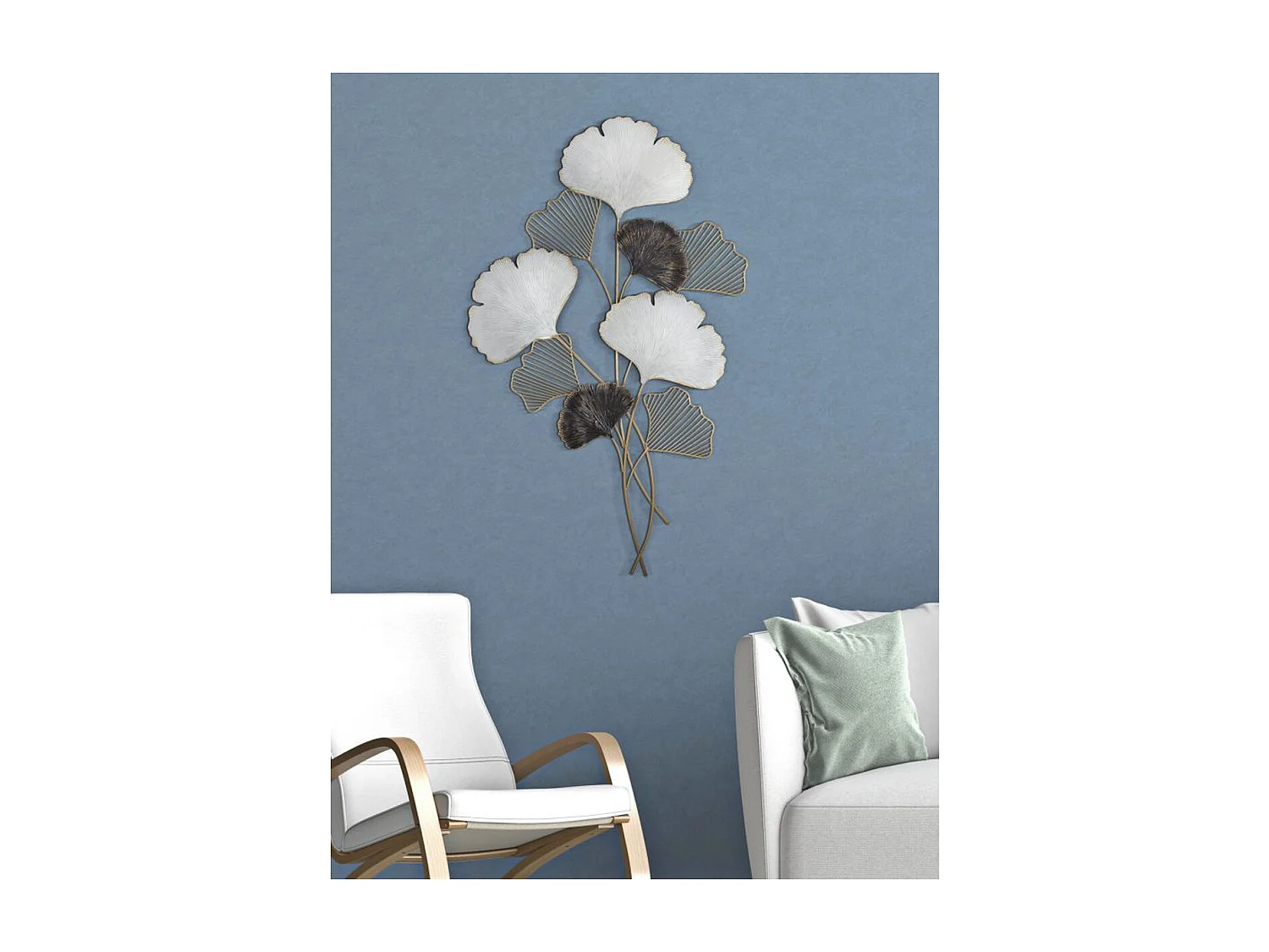 Décoration 3D en Métal Feuille 29, Multicouleur, 66x4x109 cm, Seven Design