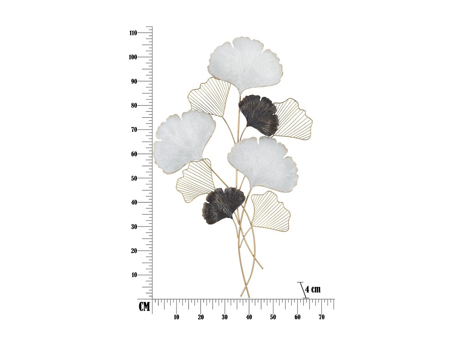 Décoration 3D en Métal Feuille 29, Multicouleur, 66x4x109 cm, Seven Design