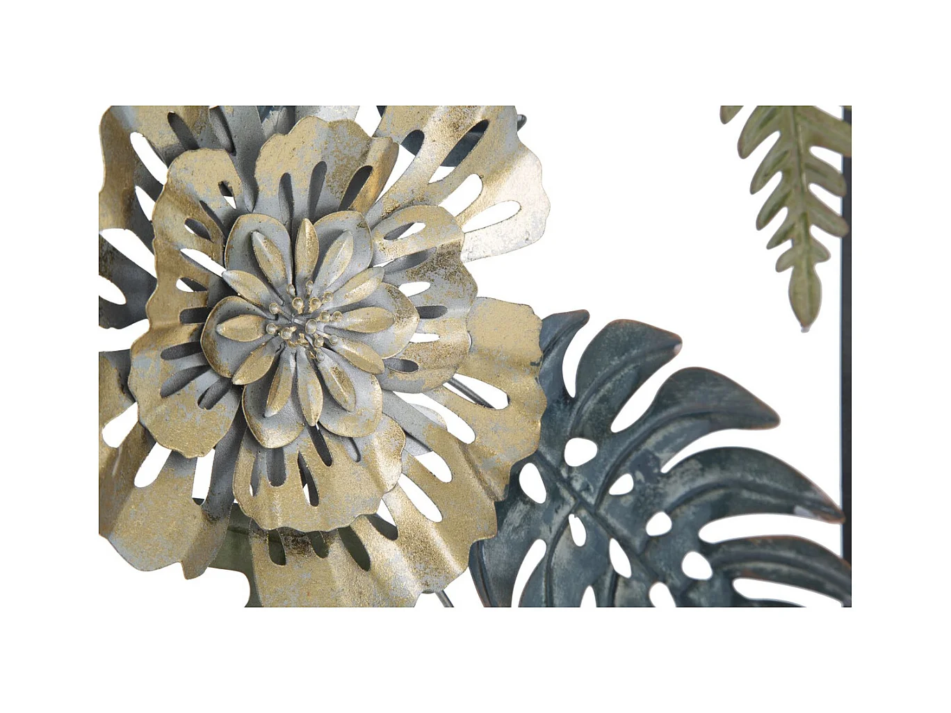 Metalowa Dekoracja 3D Liść 40, Wielokolorowy, 30,5x3x88,5 cm, Epikasa