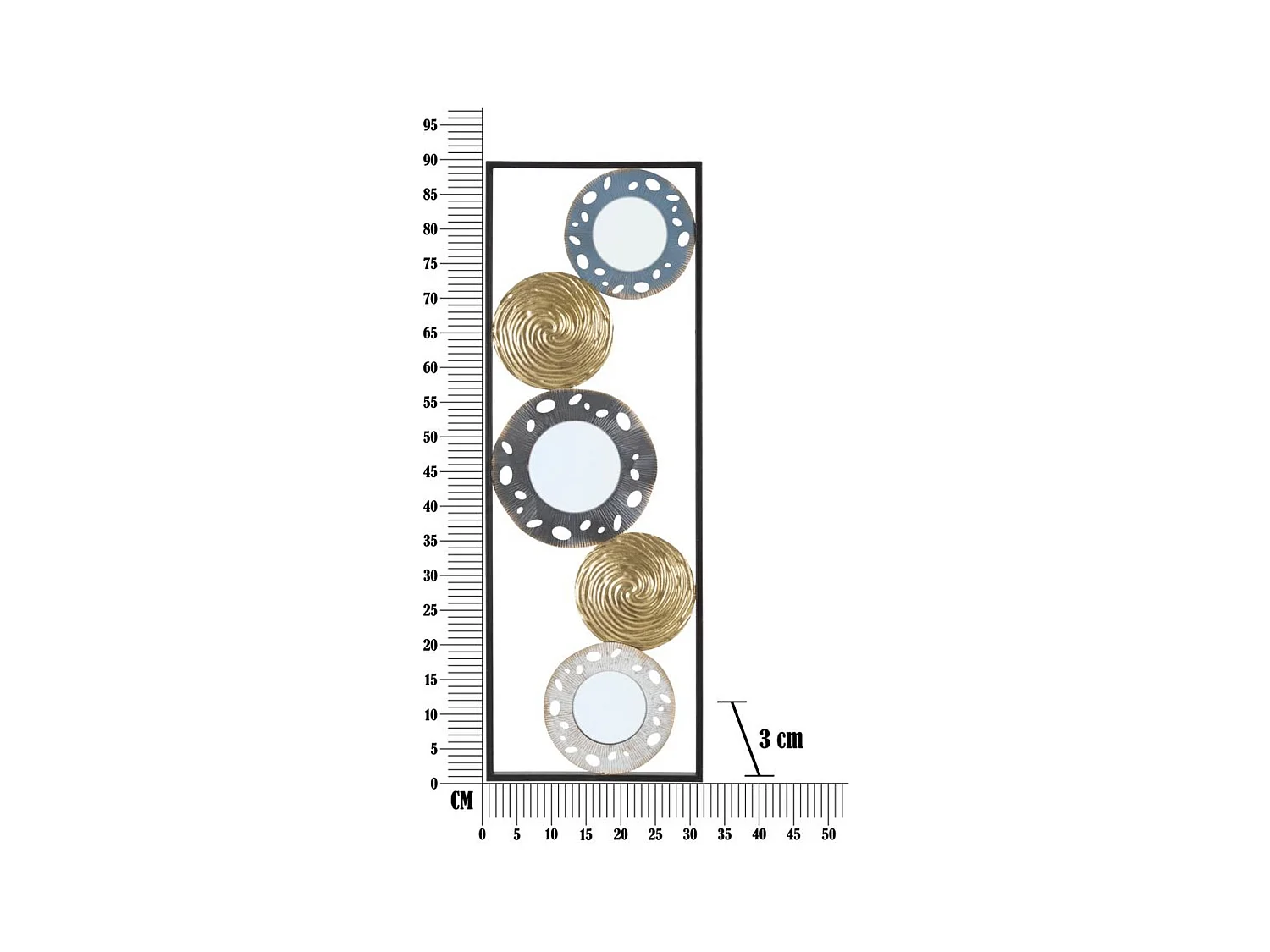 3D Metalen Decoratie Wiel 8, Veelkleurig, 31x3x90 cm, Epikasa