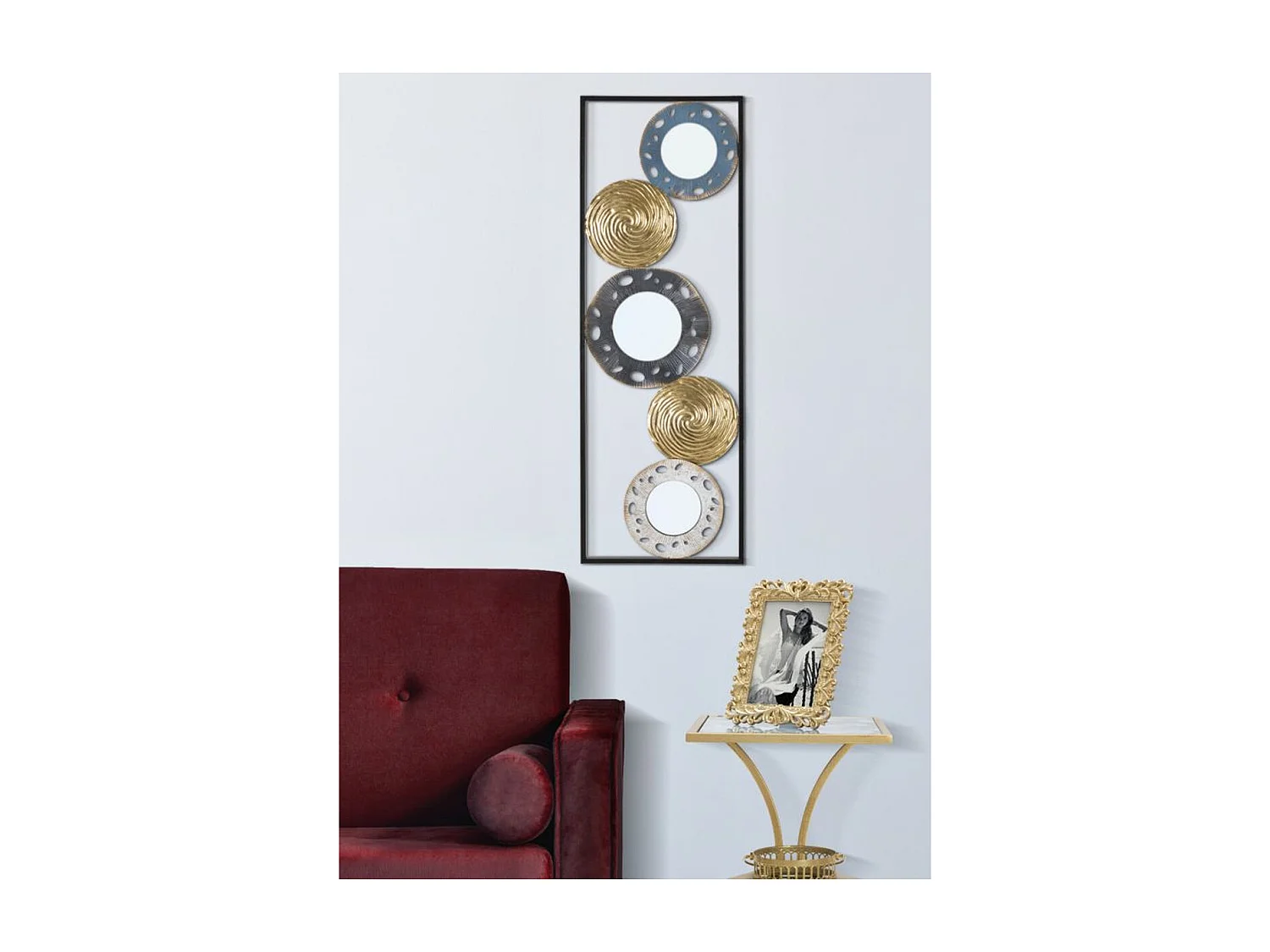 Metalowa Dekoracja 3D Koło 8, Wielokolorowy, 31x3x90 cm, Seven Design