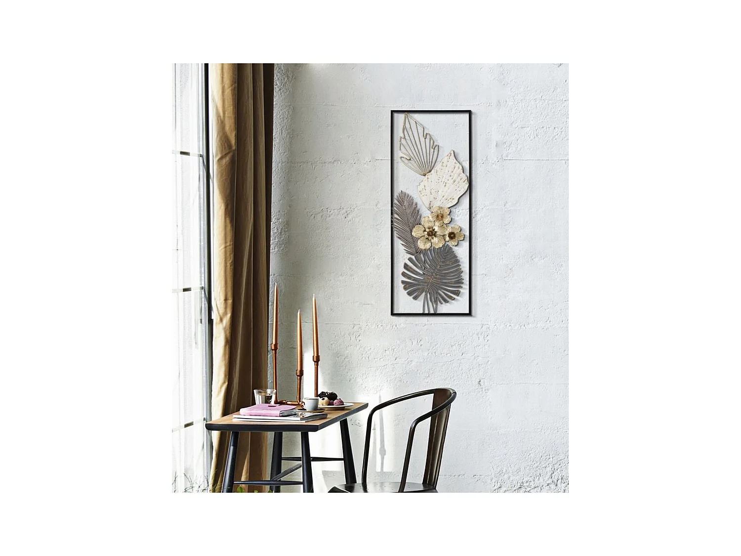 Metalowa Dekoracja 3D Kwiaty 38, Wielokolorowy, 28,6x5,1x74,3 cm, Epikasa