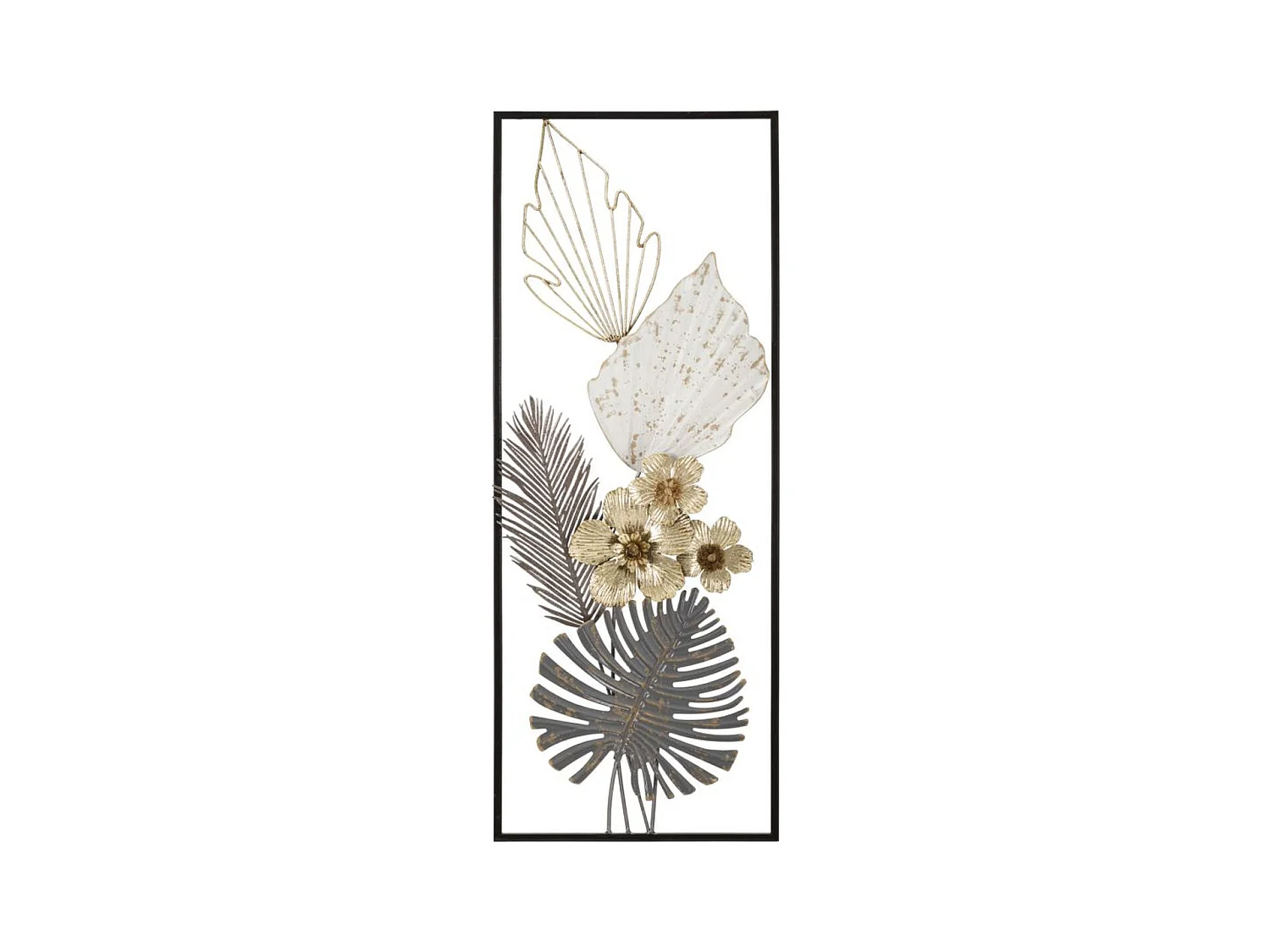Décoration 3D en Métal Fleurs 38, Multicouleur, 28,6x5,1x74,3 cm, Epikasa