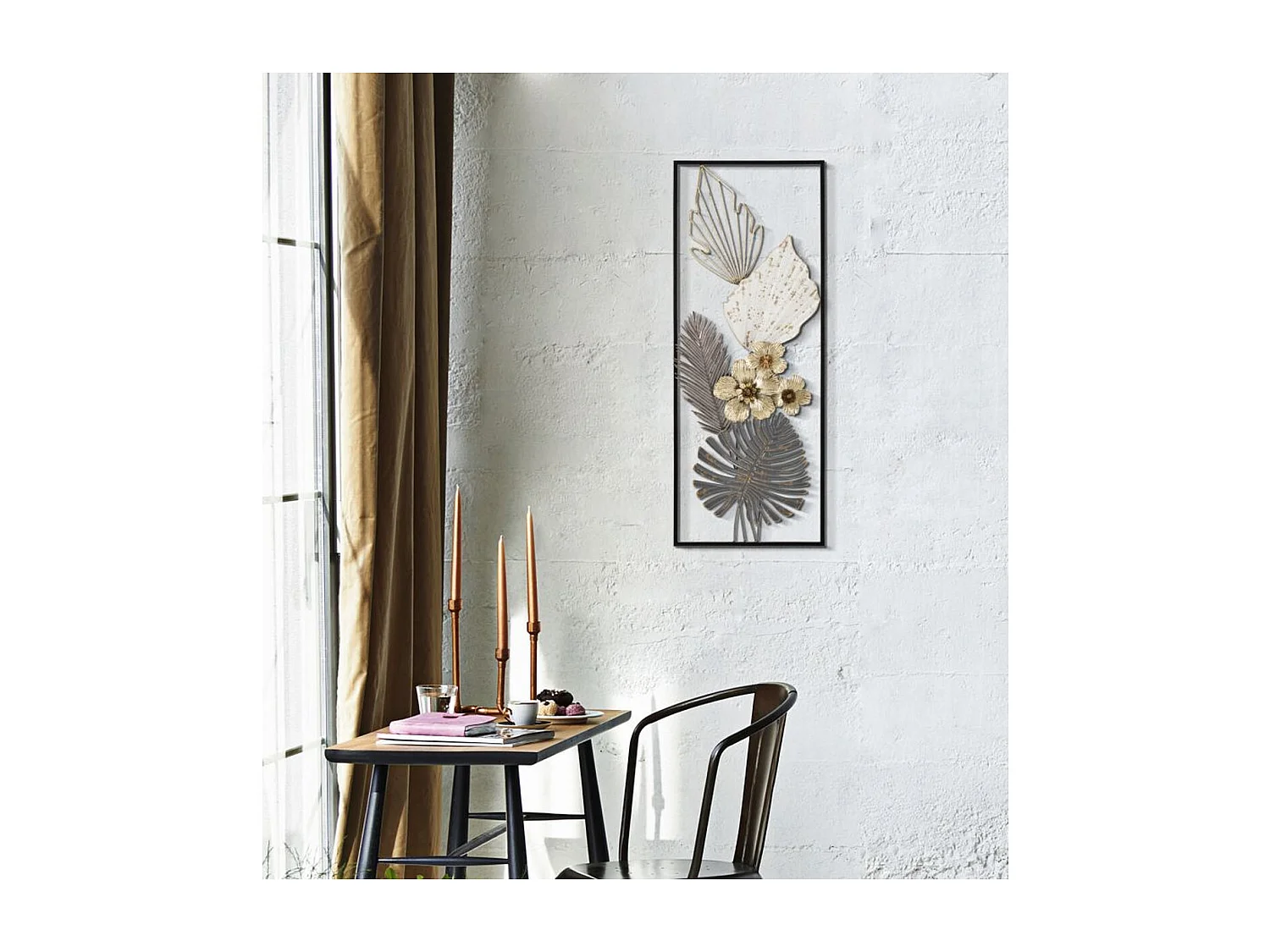 Metalowa Dekoracja 3D Kwiaty 38, Wielokolorowy, 28,6x5,1x74,3 cm, Seven Design