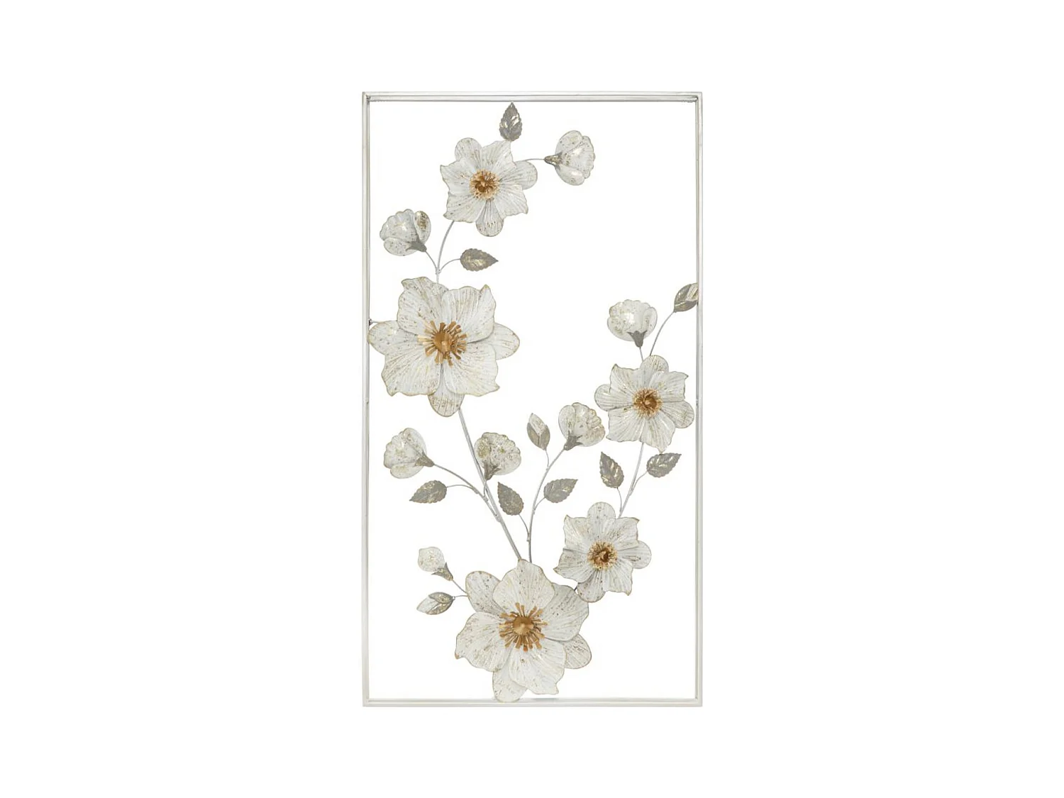 Décoration 3D en Métal Fleurs 23, Multicouleur, 50x5,5x90,5 cm, Epikasa